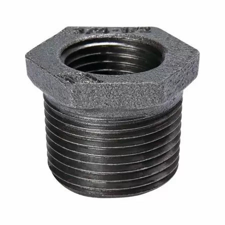 B & K Industries Black Hex Bushing 150# Malleable Iron Threaded Fittings 3 x 1 1/2
