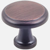 Kasaware 1-3/16 Diameter Flat Round Knob with Step, 10-pack Oil Rubbed Bronze Finish
