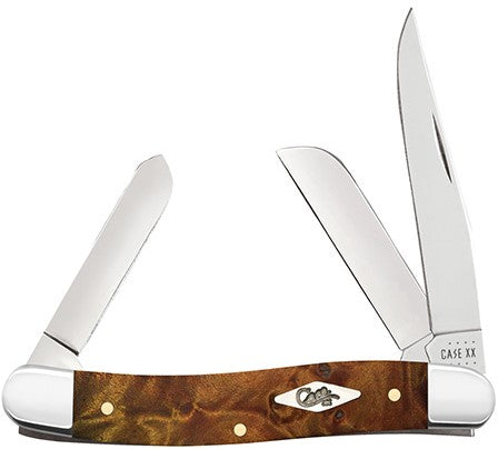 Case Medium Stockman Orange/Yellow Maple Burl