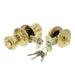 Ultra Hardware Tulip Knob Entry Set - 1 Cylinder Deadbolt, Polished Brass Finish