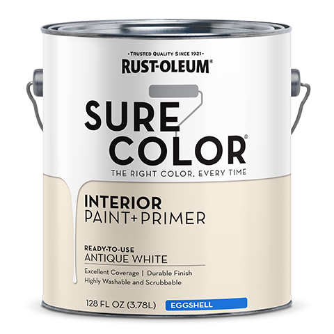 Rust-Oleum Sure Color Eggshell Interior Wall Paint 1 Gallon Antique White