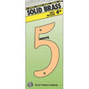 House Address Number 5, Brass, 4-In.