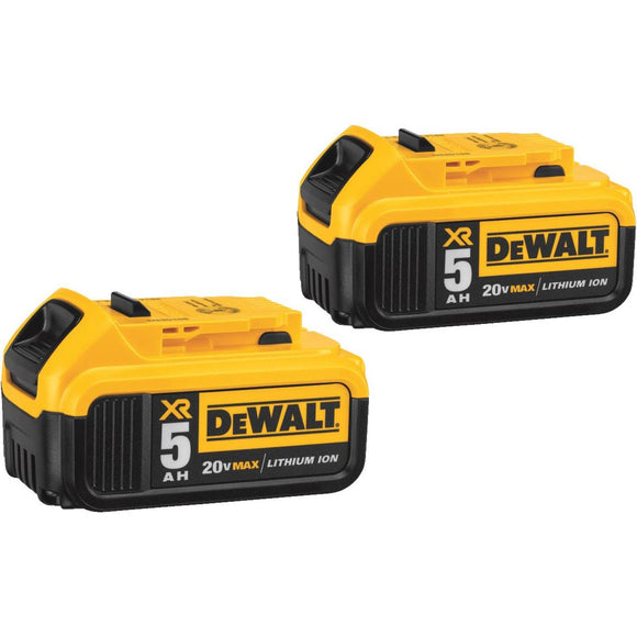 DeWalt 20 Volt MAX XR Lithium-Ion 5.0 Ah Premium Tool Battery (2-Pack)