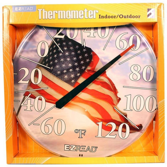 EZREAD DIAL THERMOMETER AMERICAN FLAG